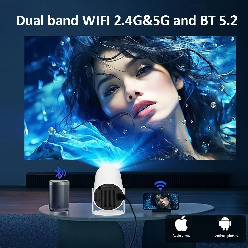 HY300 plus Projector Android 4K 1280*720P Dual Wifi 300ANSI Video Cinema Outdoor Portable Home Hd Led HY300 Pro Projetor